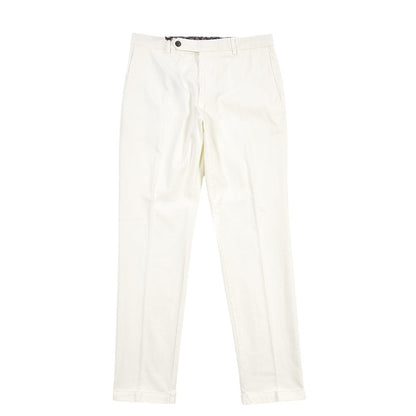 BERWICH “YRETRO LONG-GD” ストレッチコットン ノータックチノパンツ ホワイト(panna001) 46 | GUARDAROBA MILANO OFFICIAL STORE