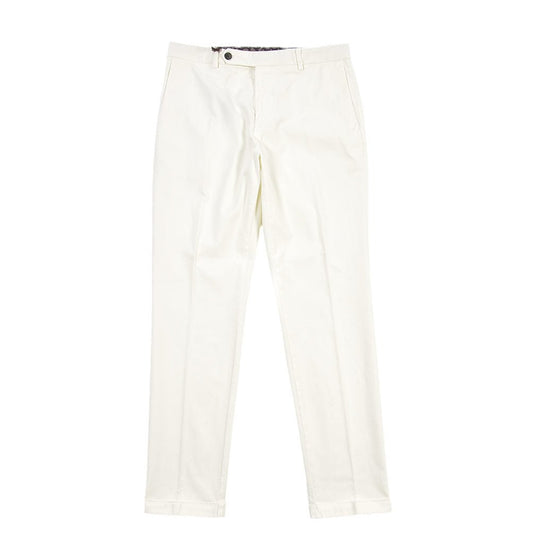 BERWICH “YRETRO LONG-GD” ストレッチコットン ノータックチノパンツ ホワイト(panna001) 46 | GUARDAROBA MILANO OFFICIAL STORE