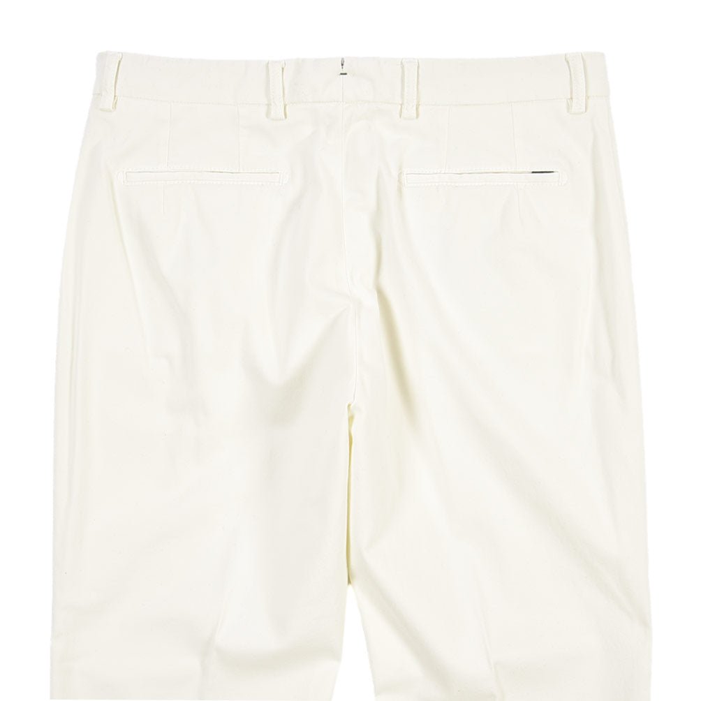 BERWICH “YRETRO LONG-GD” ストレッチコットン ノータックチノパンツ ホワイト(panna001) 46 | GUARDAROBA MILANO OFFICIAL STORE