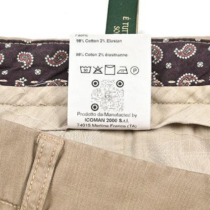 BERWICH “YRETRO LONG - GD” ストレッチコットン ノータックチノパンツ ベージュ(panna001) 48 | GUARDAROBA MILANO OFFICIAL STORE