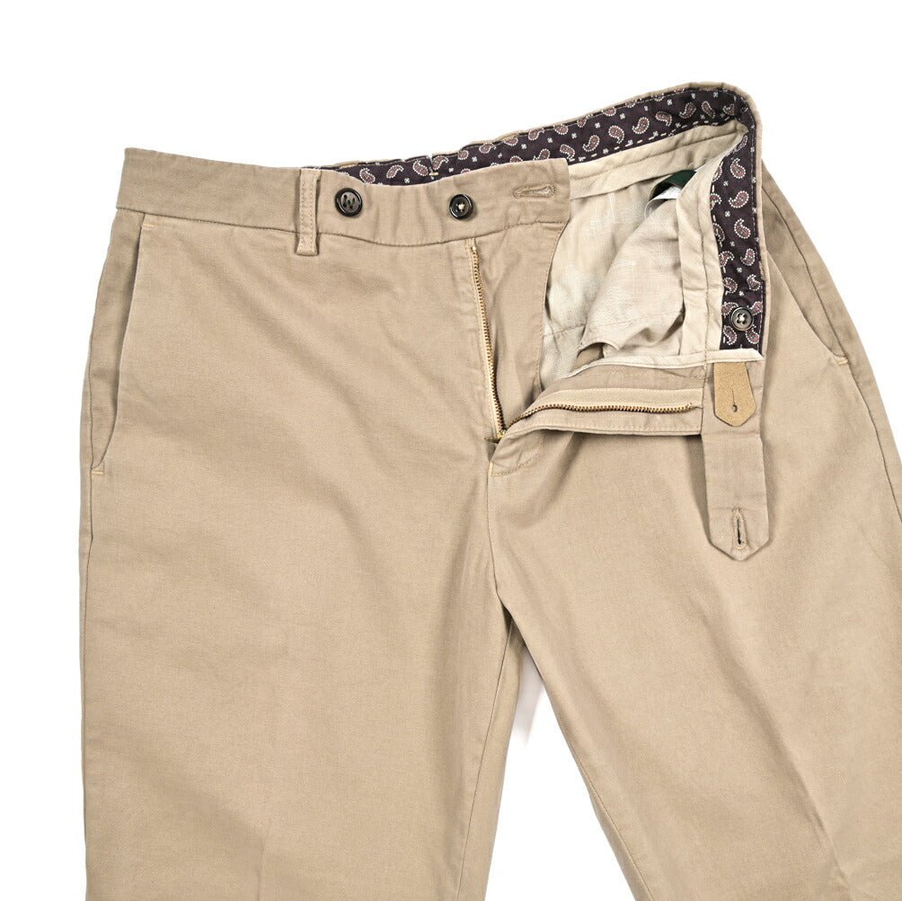 BERWICH “YRETRO LONG - GD” ストレッチコットン ノータックチノパンツ ベージュ(panna001) 48 | GUARDAROBA MILANO OFFICIAL STORE