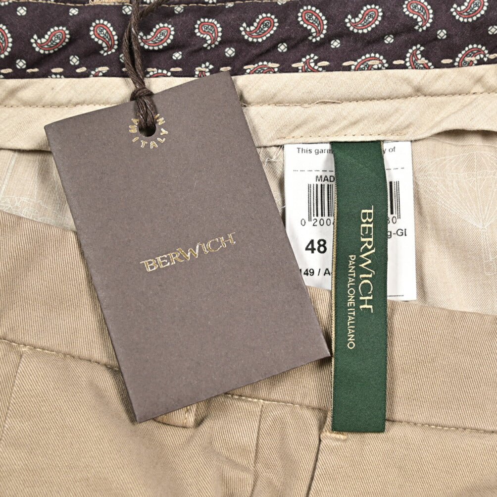BERWICH “YRETRO LONG - GD” ストレッチコットン ノータックチノパンツ ベージュ(panna001) 48 | GUARDAROBA MILANO OFFICIAL STORE
