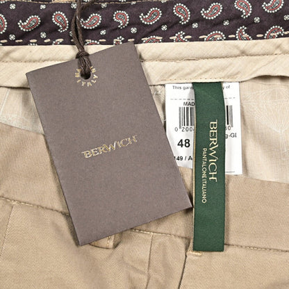 BERWICH “YRETRO LONG - GD” ストレッチコットン ノータックチノパンツ ベージュ(panna001) 48 | GUARDAROBA MILANO OFFICIAL STORE