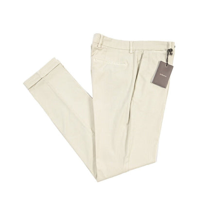 BERWICH “YRETRO LONG-GD” ストレッチコットン ノータックチノパンツ オフホワイト(latte802) 46 | GUARDAROBA MILANO OFFICIAL STORE