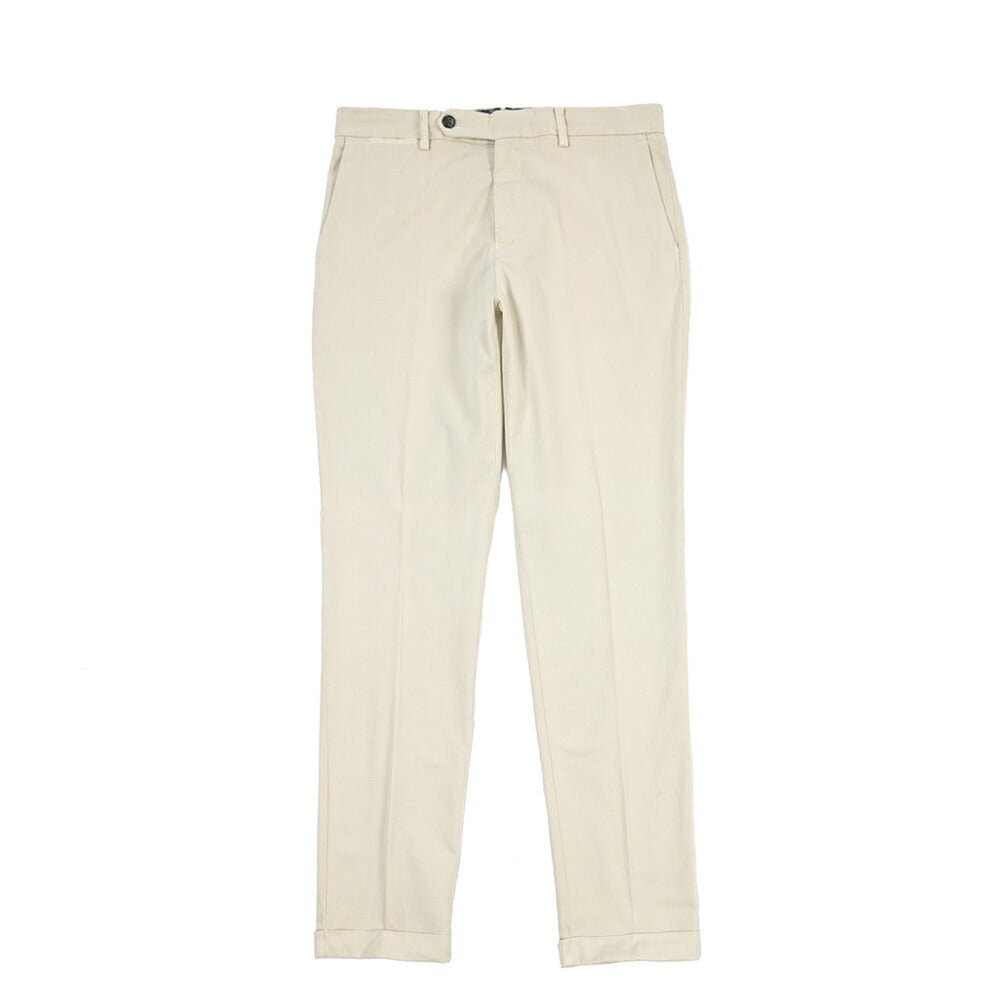BERWICH “YRETRO LONG-GD” ストレッチコットン ノータックチノパンツ オフホワイト(latte802) 46 | GUARDAROBA MILANO OFFICIAL STORE