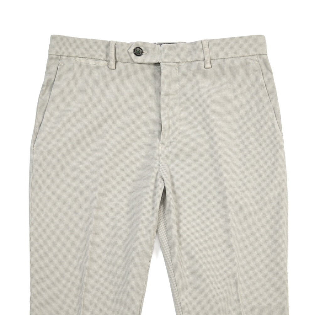 BERWICH “YRETRO LONG-GD” ストレッチコットン ノータックチノパンツ ライトグレー(pomice008) 46 | GUARDAROBA MILANO OFFICIAL STORE