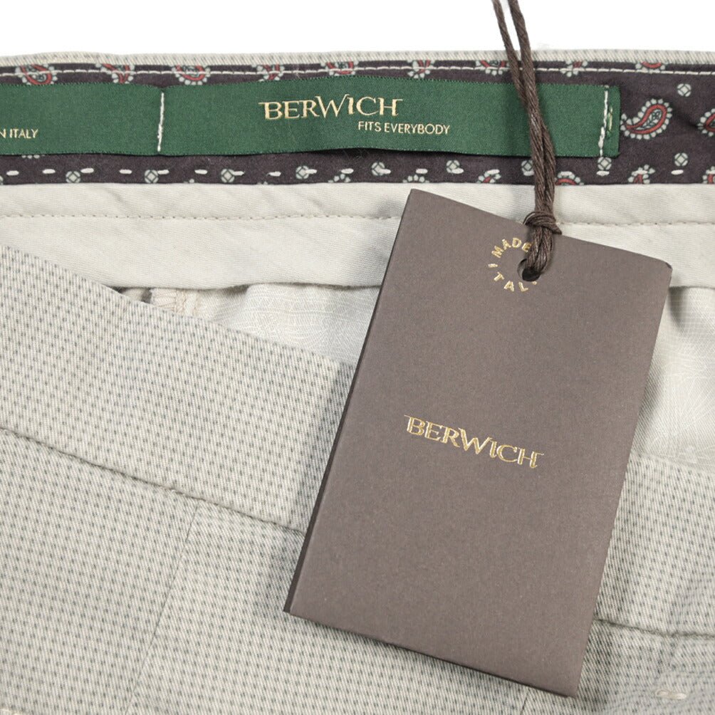 BERWICH “YRETRO LONG-GD” ストレッチコットン ノータックチノパンツ ライトグレー(pomice008) 46 | GUARDAROBA MILANO OFFICIAL STORE