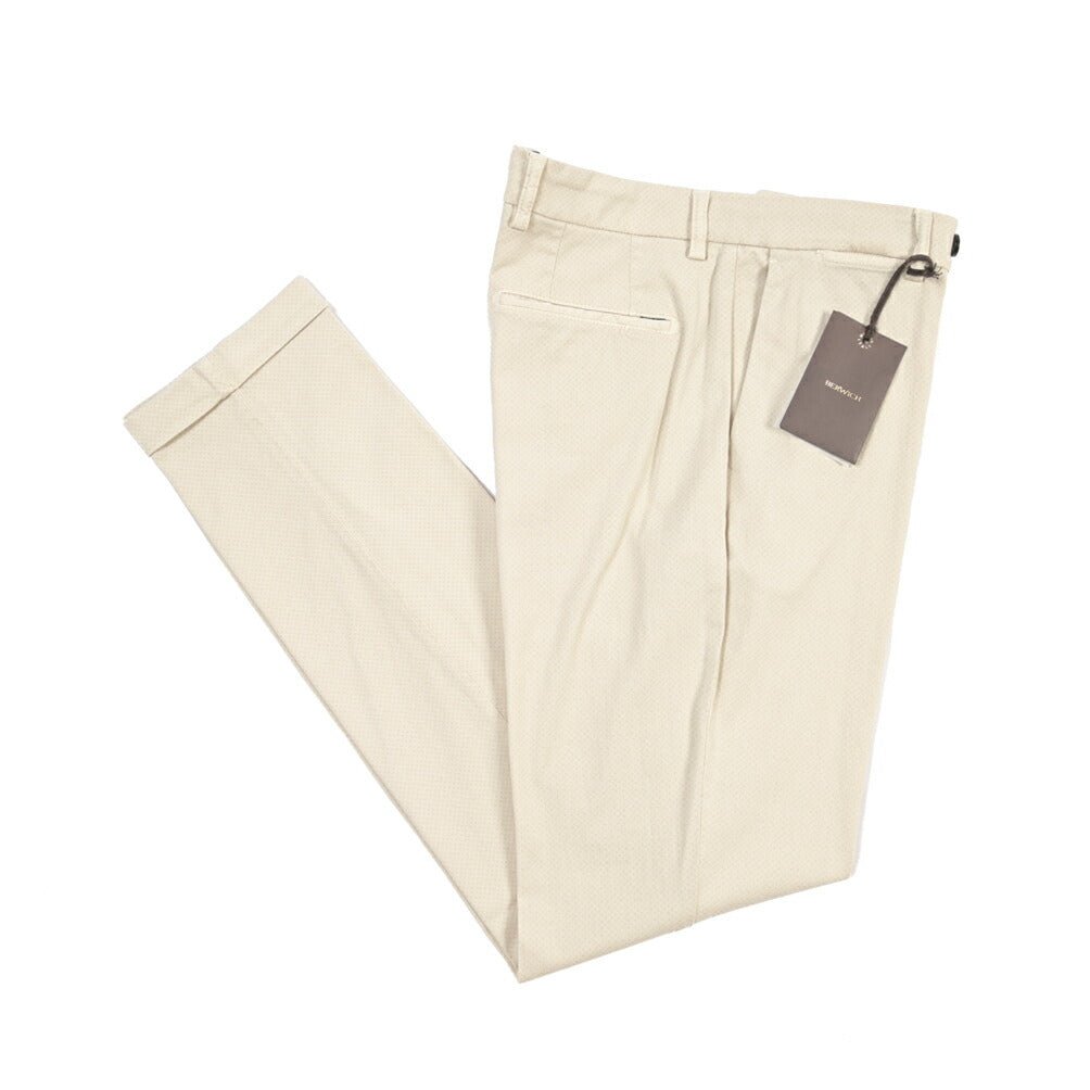 BERWICH “YRETRO LONG-GD” ストレッチコットン ノータックチノパンツ オフホワイト(latte802) 46 | GUARDAROBA MILANO OFFICIAL STORE