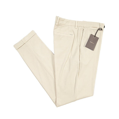 BERWICH “YRETRO LONG-GD” ストレッチコットン ノータックチノパンツ オフホワイト(latte802) 46 | GUARDAROBA MILANO OFFICIAL STORE