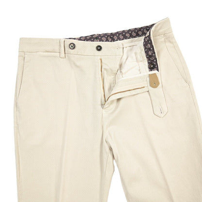 BERWICH “YRETRO LONG-GD” ストレッチコットン ノータックチノパンツ オフホワイト(latte802) 46 | GUARDAROBA MILANO OFFICIAL STORE