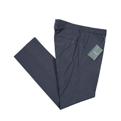 BERWICH “ZIP/1” ヴァージンウール100% ノータックスラックス ネイビー(blue) 50 | GUARDAROBA MILANO OFFICIAL STORE