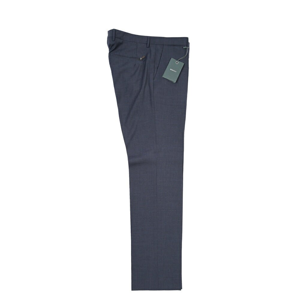 BERWICH “ZIP/1” ヴァージンウール100% ノータックスラックス ネイビー(blue) 50 | GUARDAROBA MILANO OFFICIAL STORE