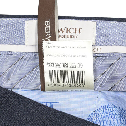 BERWICH “ZIP/1” ヴァージンウール100% ノータックスラックス ネイビー(blue) 50 | GUARDAROBA MILANO OFFICIAL STORE
