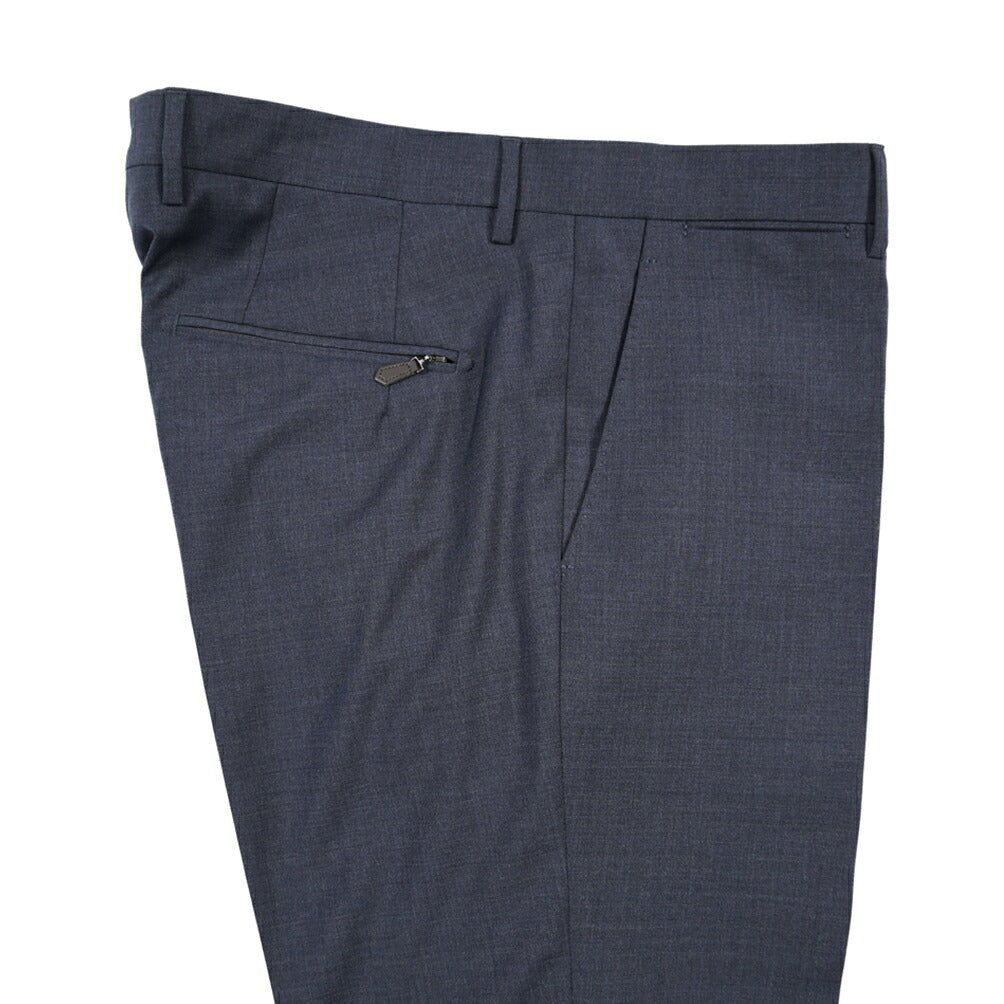BERWICH “ZIP/1” ヴァージンウール100% ノータックスラックス ネイビー(blue) 50 | GUARDAROBA MILANO OFFICIAL STORE