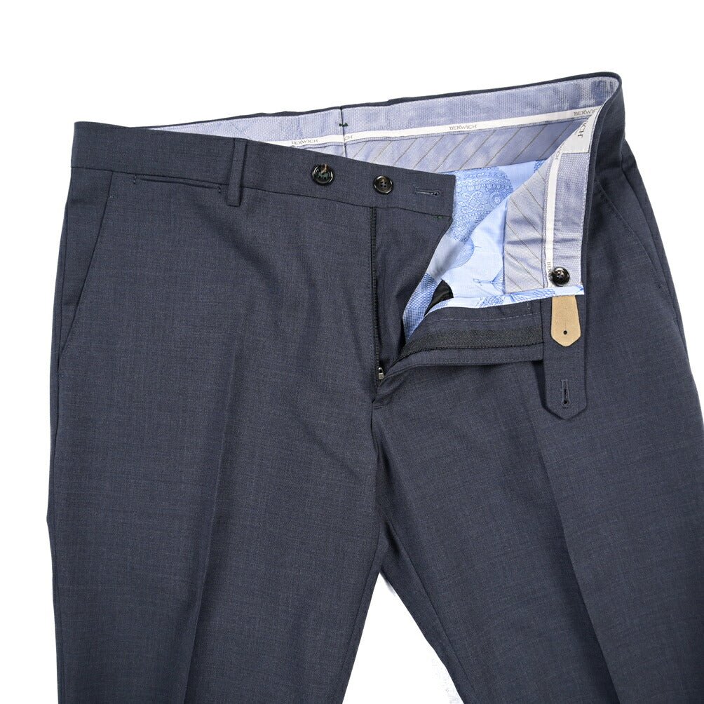 BERWICH “ZIP/1” ヴァージンウール100% ノータックスラックス ネイビー(blue) 50 | GUARDAROBA MILANO OFFICIAL STORE