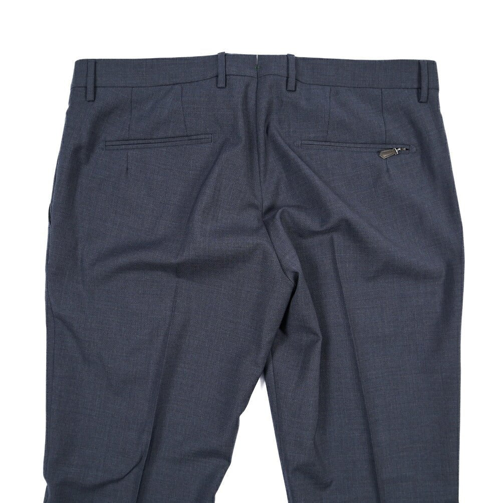 BERWICH “ZIP/1” ヴァージンウール100% ノータックスラックス ネイビー(blue) 50 | GUARDAROBA MILANO OFFICIAL STORE