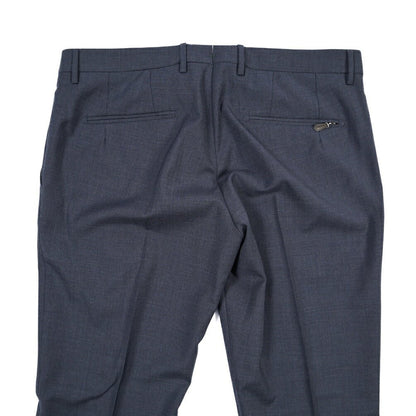 BERWICH “ZIP/1” ヴァージンウール100% ノータックスラックス ネイビー(blue) 50 | GUARDAROBA MILANO OFFICIAL STORE