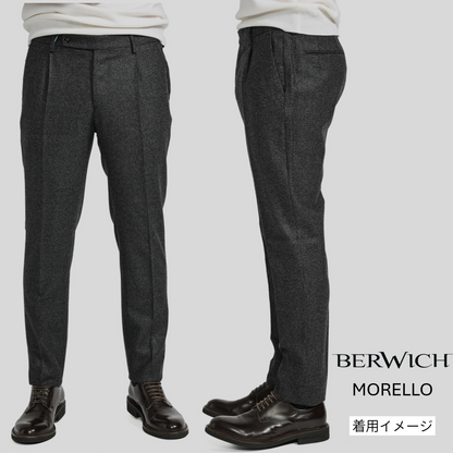 SALE｜BERWICH "MORELLO 1P" サマーウール ワンタックスリムパンツ