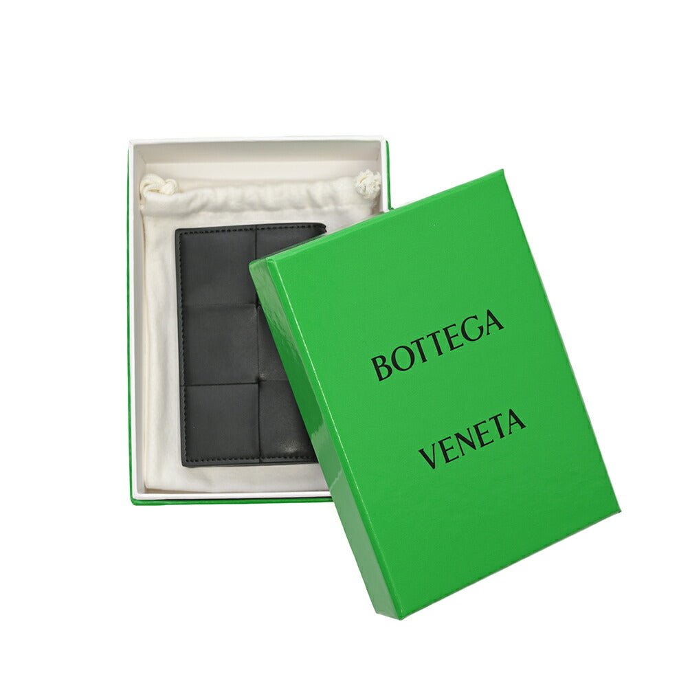BOTTEGA VENETA “Cassette” カーフレザー100% イントレチャートカードケース ブラック 7.5cm×12.2cm×2.5cm | GUARDAROBA MILANO OFFICIAL STORE