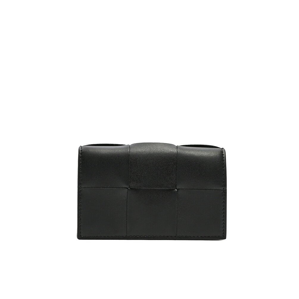 BOTTEGA VENETA “Cassette” カーフレザー100% イントレチャートカードケース ブラック 7.5cm×12.2cm×2.5cm | GUARDAROBA MILANO OFFICIAL STORE
