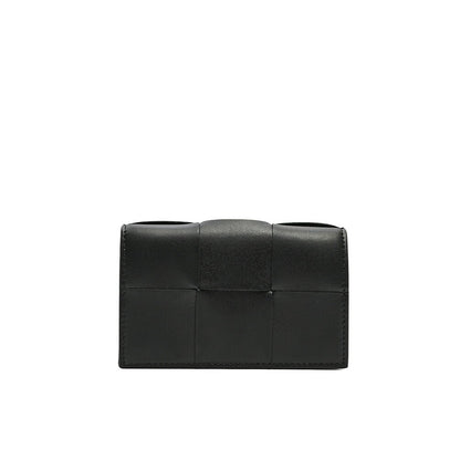 BOTTEGA VENETA “Cassette” カーフレザー100% イントレチャートカードケース ブラック 7.5cm×12.2cm×2.5cm | GUARDAROBA MILANO OFFICIAL STORE