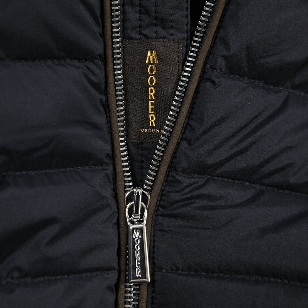 CLEARANCE SALE｜MOORER “ALESSIO-S3L” 高機能ストレッチナイロン 2WAYダウンボンバージャケット ネイビー(DARK BLU) 48 | GUARDAROBA MILANO OFFICIAL STORE
