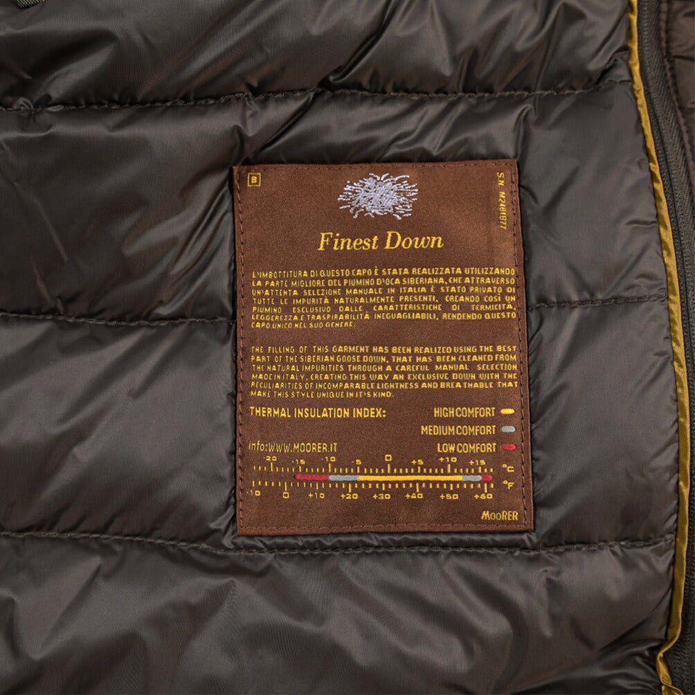 CLEARANCE SALE｜MOORER “BOERI-LE” カシミヤ混ウール 着脱可能フロントライナー付きダウンサファリジャケット ブラウン(BEAVER) 48 | GUARDAROBA MILANO OFFICIAL STORE