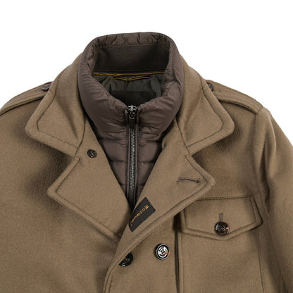 CLEARANCE SALE｜MOORER “BOERI-LE” カシミヤ混ウール 着脱可能フロントライナー付きダウンサファリジャケット ブラウン(BEAVER) 48 | GUARDAROBA MILANO OFFICIAL STORE