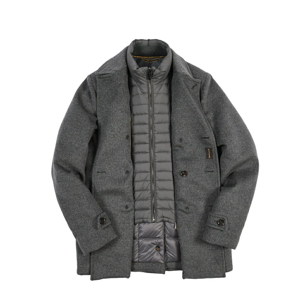 CLEARANCE SALE｜MOORER “BOLGI-LE” カシミヤ混ウール ダウンPコート グレー(LIGHT GREY) 48 | GUARDAROBA MILANO OFFICIAL STORE