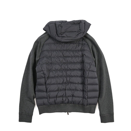 CLEARANCE SALE｜MOORER “CHIRICO-S3F” 異素材コンビ フード付きダウンジャケット グレー(ANTRACITE) 44 | GUARDAROBA MILANO OFFICIAL STORE