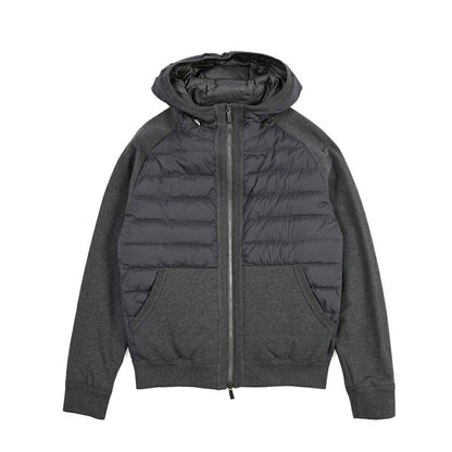 CLEARANCE SALE｜MOORER “CHIRICO-S3F” 異素材コンビ フード付きダウンジャケット グレー(ANTRACITE) 44 | GUARDAROBA MILANO OFFICIAL STORE