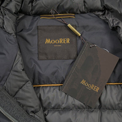 CLEARANCE SALE｜MOORER “CHIRICO-S3F” 異素材コンビ フード付きダウンジャケット グレー(ANTRACITE) 44 | GUARDAROBA MILANO OFFICIAL STORE