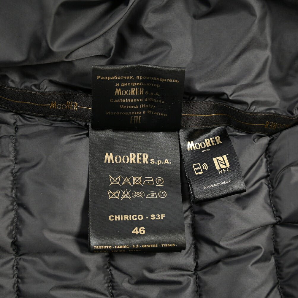 CLEARANCE SALE｜MOORER “CHIRICO-S3F” 異素材コンビ フード付きダウンジャケット グレー(ANTRACITE) 44 | GUARDAROBA MILANO OFFICIAL STORE