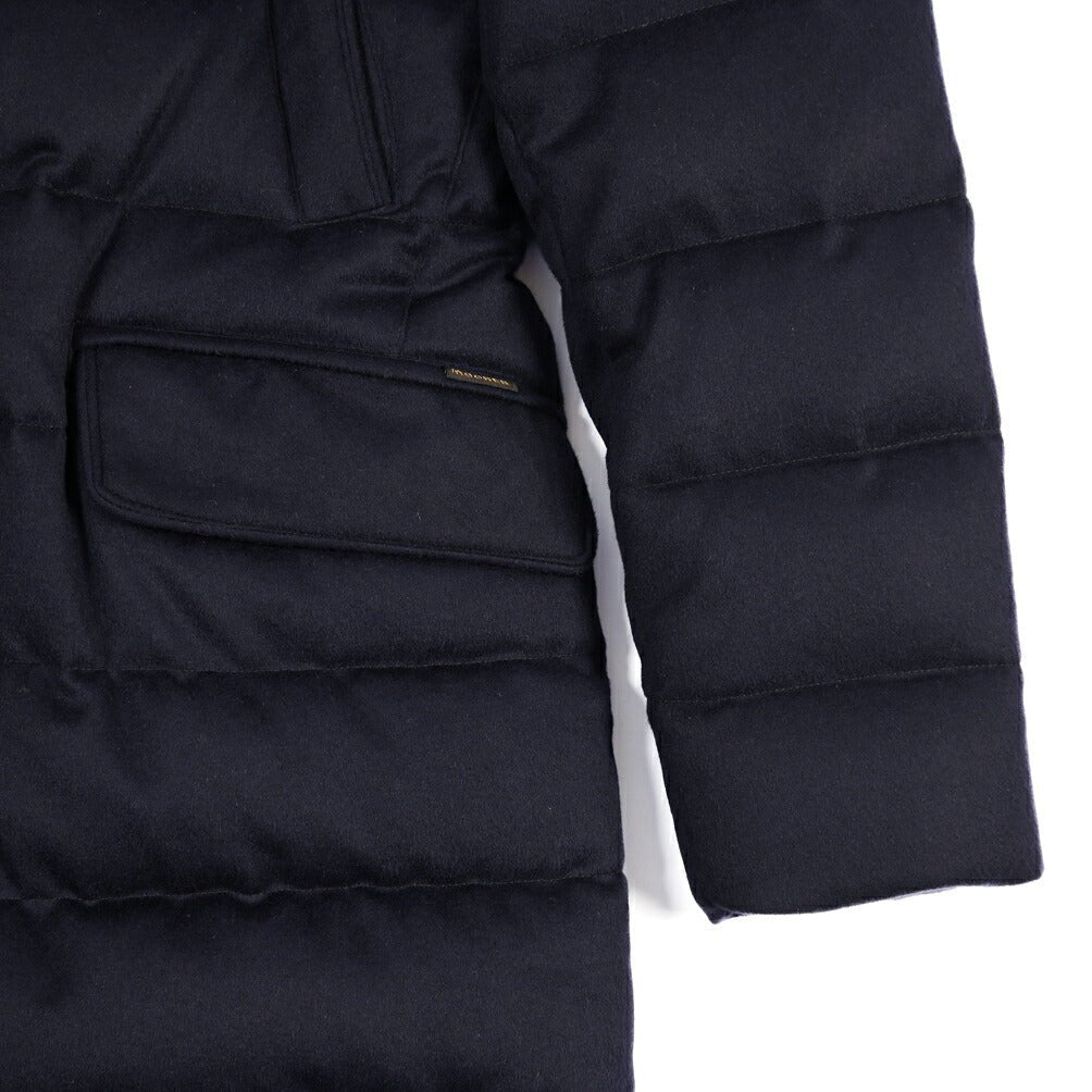 CLEARANCE SALE｜MOORER “COSTANZO-LS9” カシミヤ混ウール 着脱可能フロントライナー付きダウンコート ネイビー(NAVY) 48 | GUARDAROBA MILANO OFFICIAL STORE
