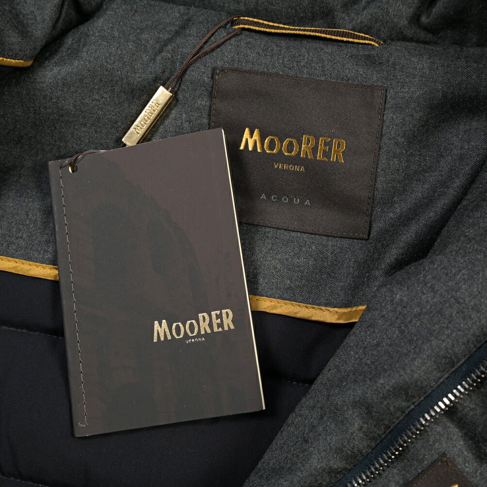 CLEARANCE SALE｜MOORER “CRAIG-KN” 高機能ストレッチナイロン フード付きダウンジャケット / ACQUA RESISTANT (撥水) ネイビー(DARK BLU) 46 | GUARDAROBA MILANO OFFICIAL STORE
