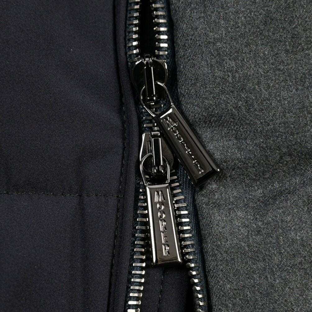 CLEARANCE SALE｜MOORER “CRAIG-KN” 高機能ストレッチナイロン フード付きダウンジャケット / ACQUA RESISTANT (撥水) ネイビー(DARK BLU) 46 | GUARDAROBA MILANO OFFICIAL STORE