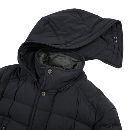 CLEARANCE SALE｜MOORER “CRAIG-KN” 高機能ストレッチナイロン フード付きダウンジャケット / ACQUA RESISTANT (撥水) ネイビー(DARK BLU) 46 | GUARDAROBA MILANO OFFICIAL STORE