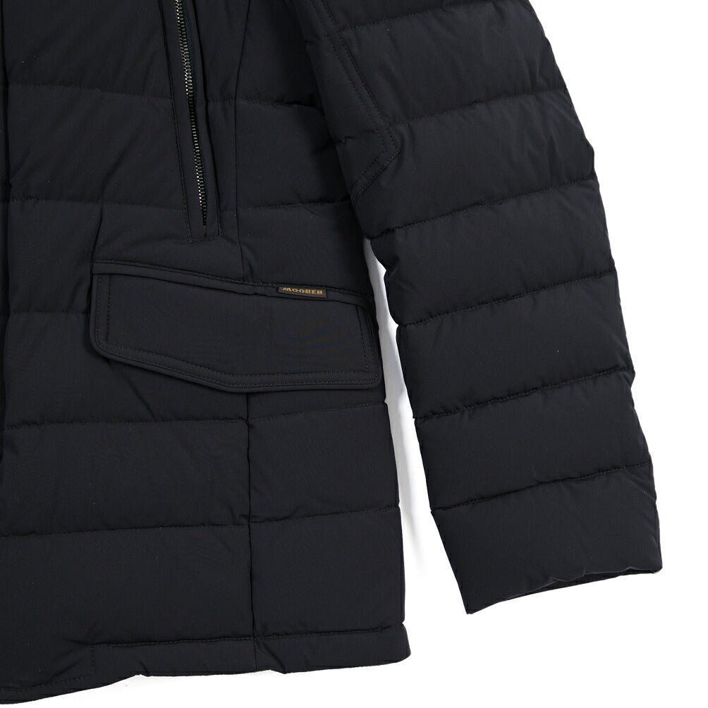CLEARANCE SALE｜MOORER “CRAIG-KN” 高機能ストレッチナイロン フード付きダウンジャケット / ACQUA RESISTANT (撥水) ネイビー(DARK BLU) 46 | GUARDAROBA MILANO OFFICIAL STORE