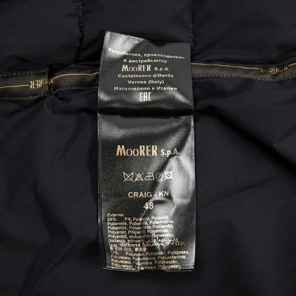 CLEARANCE SALE｜MOORER “CRAIG-KN” 高機能ストレッチナイロン フード付きダウンジャケット / ACQUA RESISTANT (撥水) ネイビー(DARK BLU) 46 | GUARDAROBA MILANO OFFICIAL STORE