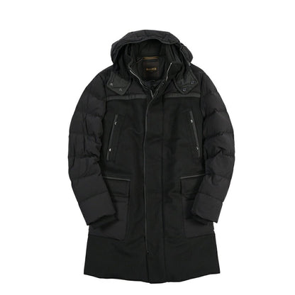 CLEARANCE SALE｜MOORER “DANNY-LEN” 高機能ストレッチナイロン フード付きダウンコート / ACQUA RESISTANT (撥水) ブラック(NERO) 54 | GUARDAROBA MILANO OFFICIAL STORE