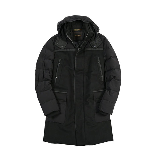 CLEARANCE SALE｜MOORER “DANNY-LEN” 高機能ストレッチナイロン フード付きダウンコート / ACQUA RESISTANT (撥水) ブラック(NERO) 54 | GUARDAROBA MILANO OFFICIAL STORE