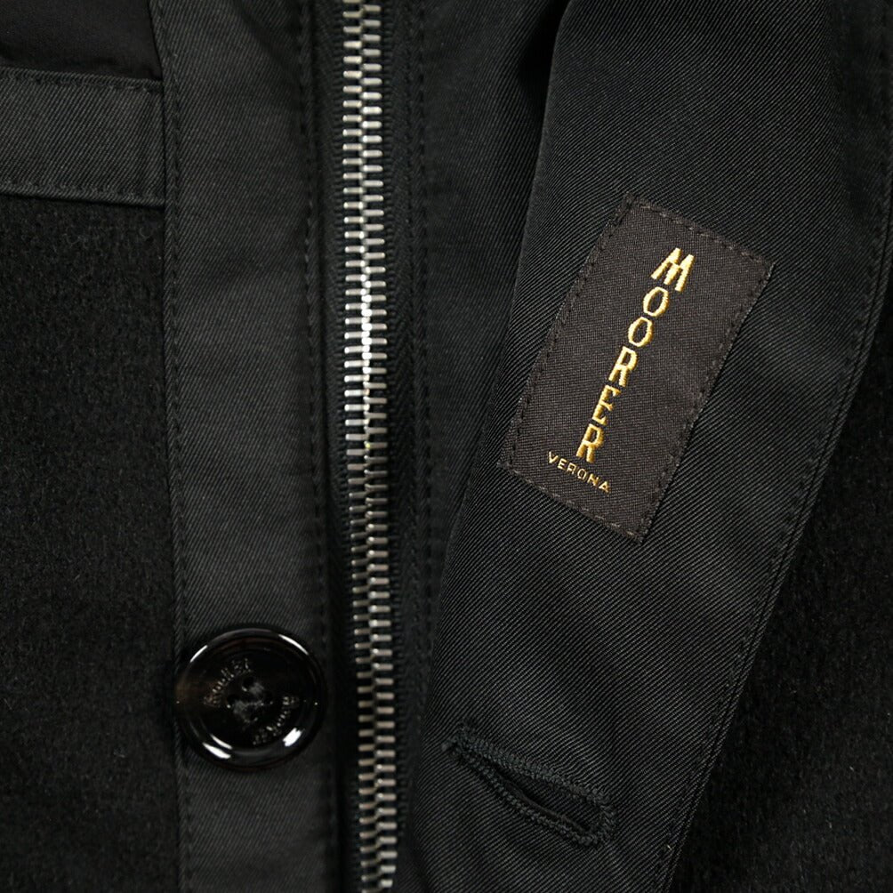 CLEARANCE SALE｜MOORER “DANNY-LEN” 高機能ストレッチナイロン フード付きダウンコート / ACQUA RESISTANT (撥水) ブラック(NERO) 54 | GUARDAROBA MILANO OFFICIAL STORE