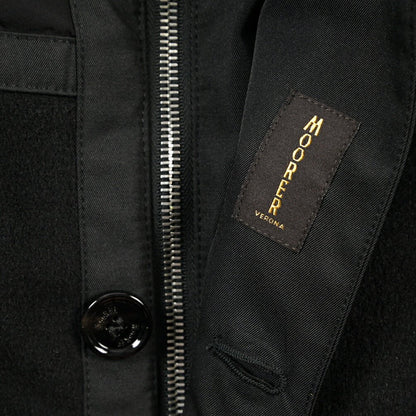 CLEARANCE SALE｜MOORER “DANNY-LEN” 高機能ストレッチナイロン フード付きダウンコート / ACQUA RESISTANT (撥水) ブラック(NERO) 54 | GUARDAROBA MILANO OFFICIAL STORE