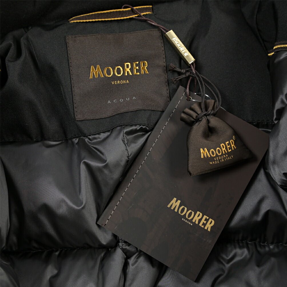 CLEARANCE SALE｜MOORER “DANNY-LEN” 高機能ストレッチナイロン フード付きダウンコート / ACQUA RESISTANT (撥水) ブラック(NERO) 54 | GUARDAROBA MILANO OFFICIAL STORE