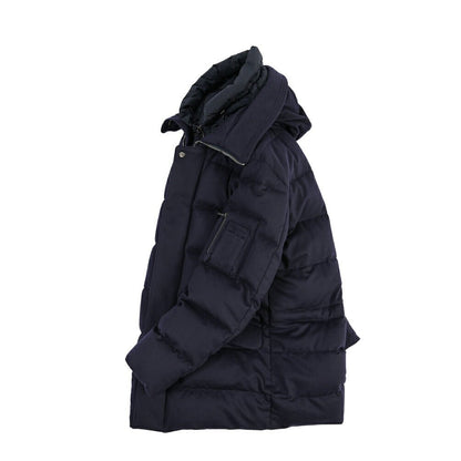 CLEARANCE SALE｜MOORER “DAVIDE-LSL” カシミヤ混ウール フード付きダウンコート / ACQUA RESISTANT (撥水) ネイビー(NAVY) 48 | GUARDAROBA MILANO OFFICIAL STORE