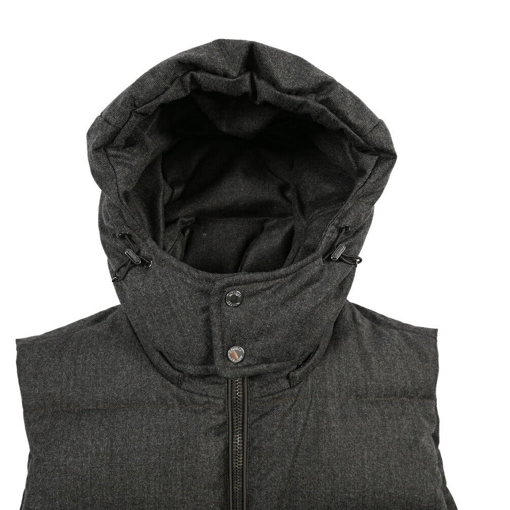 CLEARANCE SALE｜MOORER “FIRE-FF” ウール100% フード付きダウンベスト グレー(MORO) 48 | GUARDAROBA MILANO OFFICIAL STORE