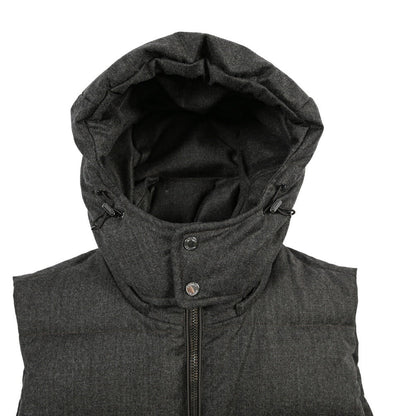 CLEARANCE SALE｜MOORER “FIRE-FF” ウール100% フード付きダウンベスト グレー(MORO) 48 | GUARDAROBA MILANO OFFICIAL STORE