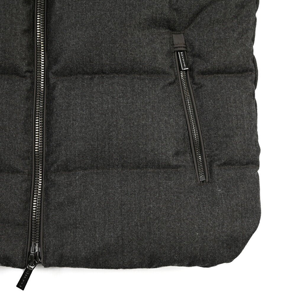CLEARANCE SALE｜MOORER “FIRE-FF” ウール100% フード付きダウンベスト グレー(MORO) 48 | GUARDAROBA MILANO OFFICIAL STORE