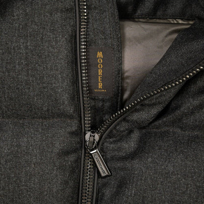 CLEARANCE SALE｜MOORER “FIRE-FF” ウール100% フード付きダウンベスト グレー(MORO) 48 | GUARDAROBA MILANO OFFICIAL STORE