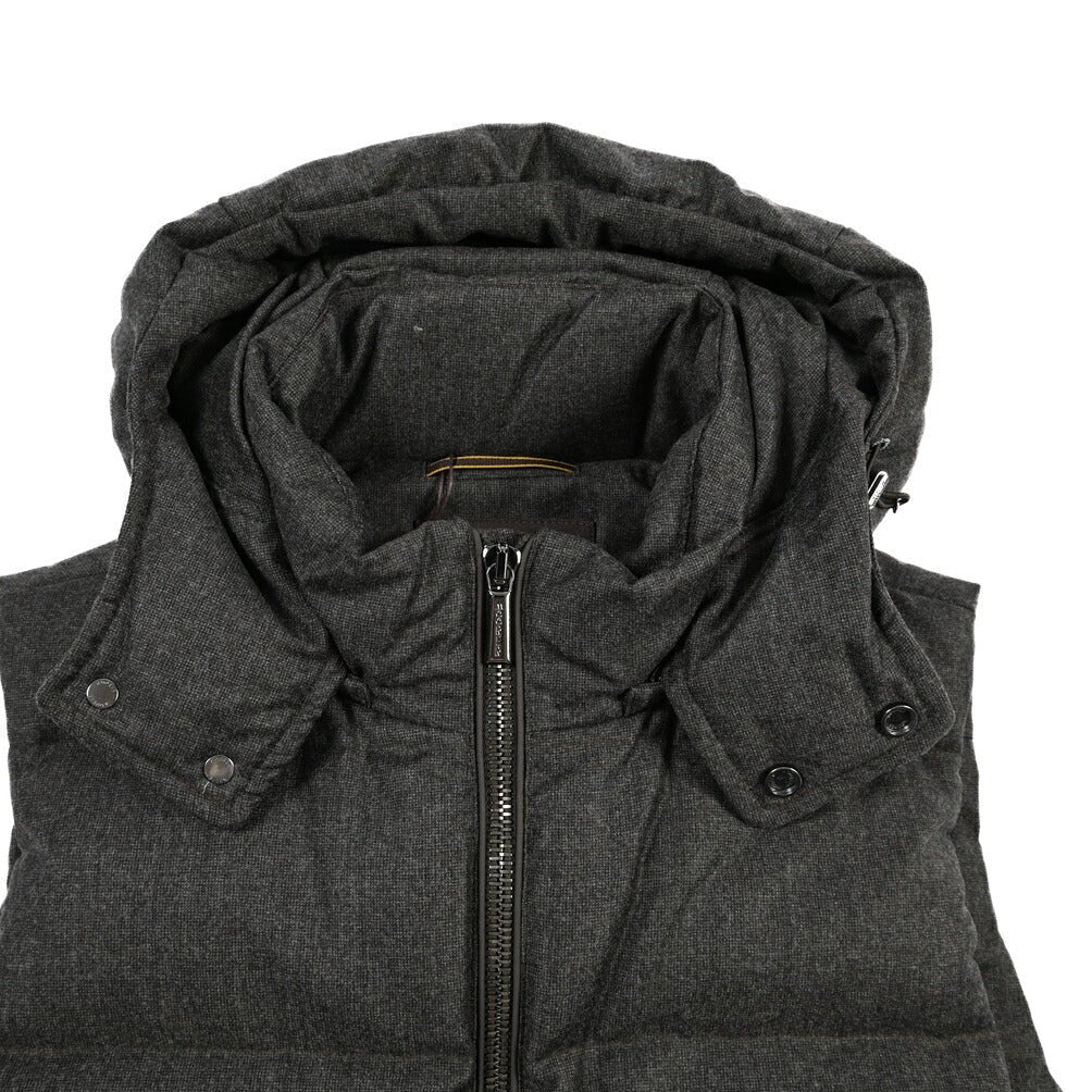 CLEARANCE SALE｜MOORER “FIRE-FF” ウール100% フード付きダウンベスト グレー(MORO) 48 | GUARDAROBA MILANO OFFICIAL STORE